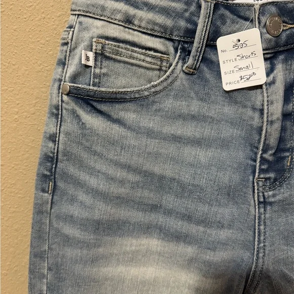 Judy Blue Light Blue Distressed Jean Shorts - Picture 3 of 4